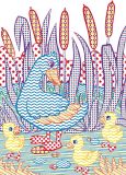 Великі водяні Розмальовки з кольоровим контуром. Птахи. Зображення №2